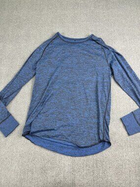 BKE Mens Vintage Blue Heather Long Sleeve Crewneck Shirt L